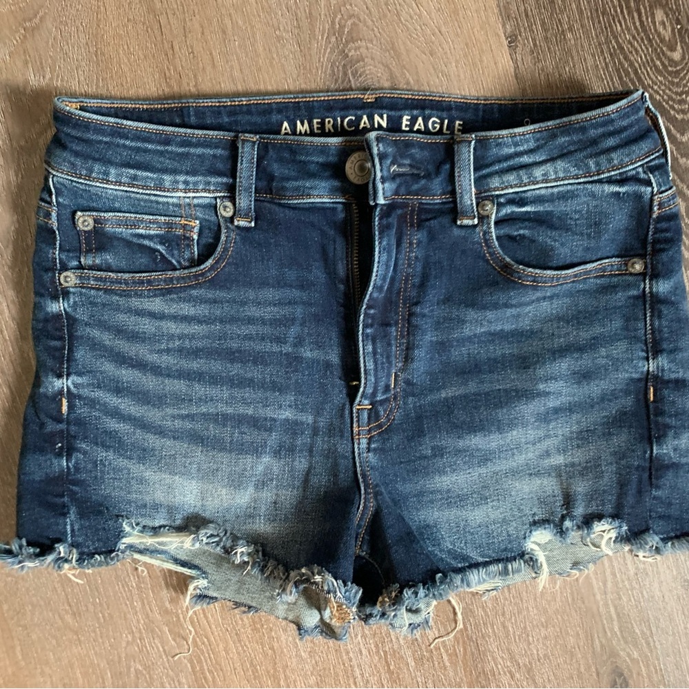 High rise American Eagle shorts - dark wash - lightly worn